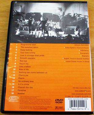 SADE Live DVD