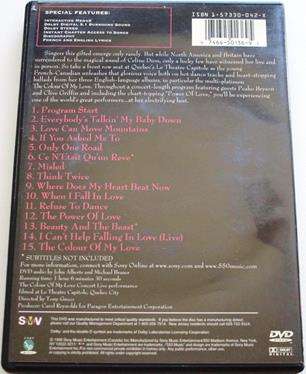 CELINE DION The Colour of my Love Concert DVD