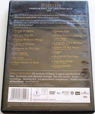WESTLIFE Unbreakable The Greatest Hits DVD