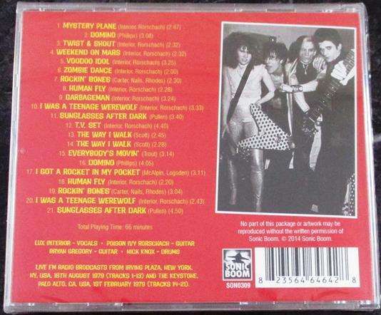 THE CRAMPS Coast to Coast Live Radio Broadcast Recordings CD