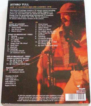 JETHRO TULL Live at Madison Square Garden 1978 2xDVD