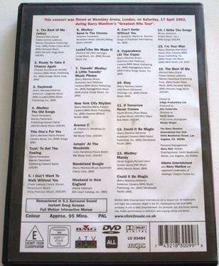 BARRY MANILOW The Greatest Hits... and then some DVD