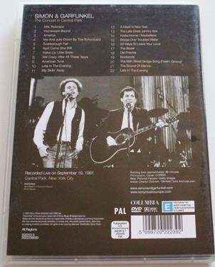 SIMON AND THE GARFUNKEL The Concert in Central Park DVD