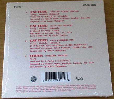 KING CRIMSON Cat Food / Groon 50th Anniversary Edition CD