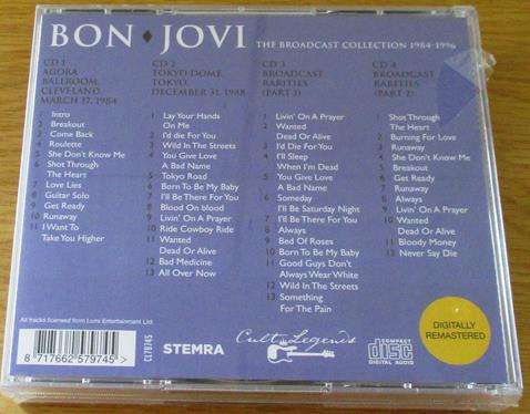 BON JOVI The Broadcast Collection 1984 - 1996 4xCD