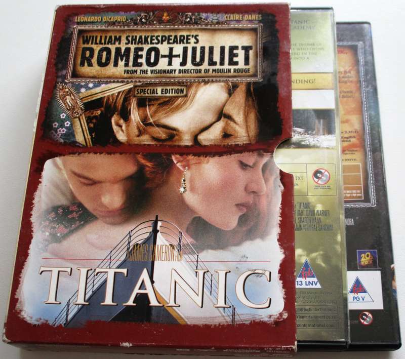 ROMEO + JULIET + TITANIC Leonardo DiCaprio 2xDVD Box Set [Box Set shelf]