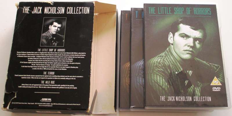 JACK NICHOLSON Little Shop of Horrors+The Terror+The Wild Ride 3xDVD BOX SET [Box Set shelf]