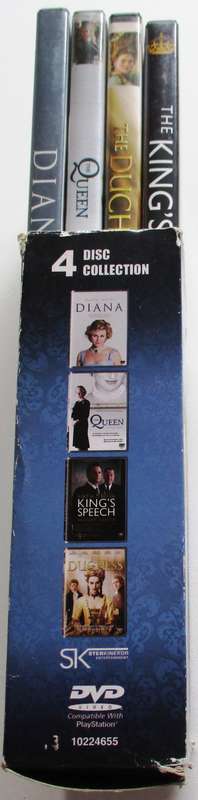 DIANA + THE QUEEN + THE KING'S SPEECH + THE DUCHESS  4xDVD BOX SET [Box Set shelf]