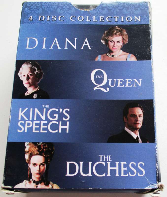 DIANA + THE QUEEN + THE KING'S SPEECH + THE DUCHESS  4xDVD BOX SET [Box Set shelf]