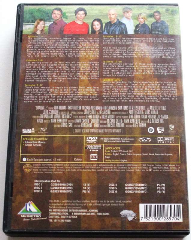 SMALLVILLE Season 1 6xDVD BOX SET  [Box Set shelf]