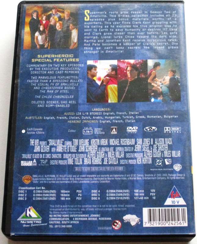 SMALLVILLE Season 2  6xDVD BOX SET  [Box Set shelf]