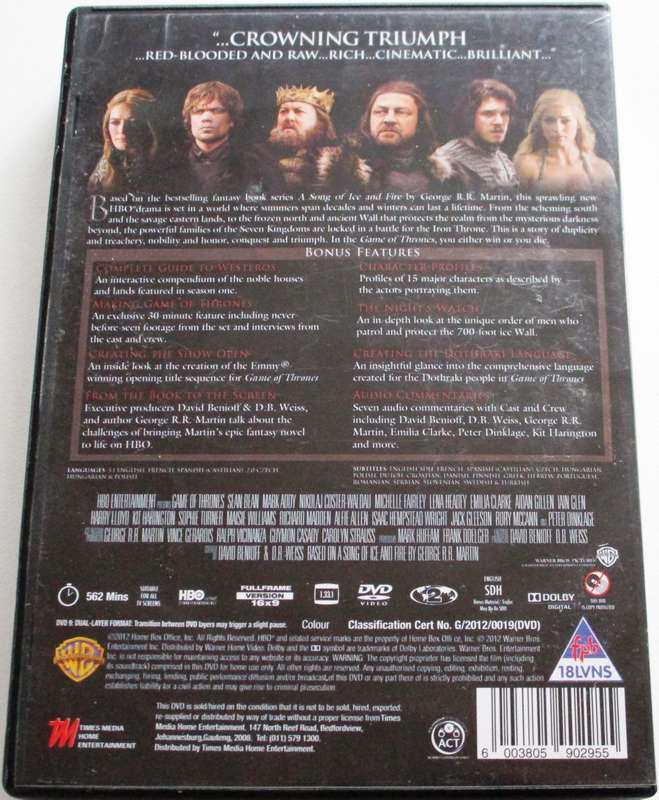 GAME OF THRONES The Complete First Season DVD BOX SET [Box Set shelf]