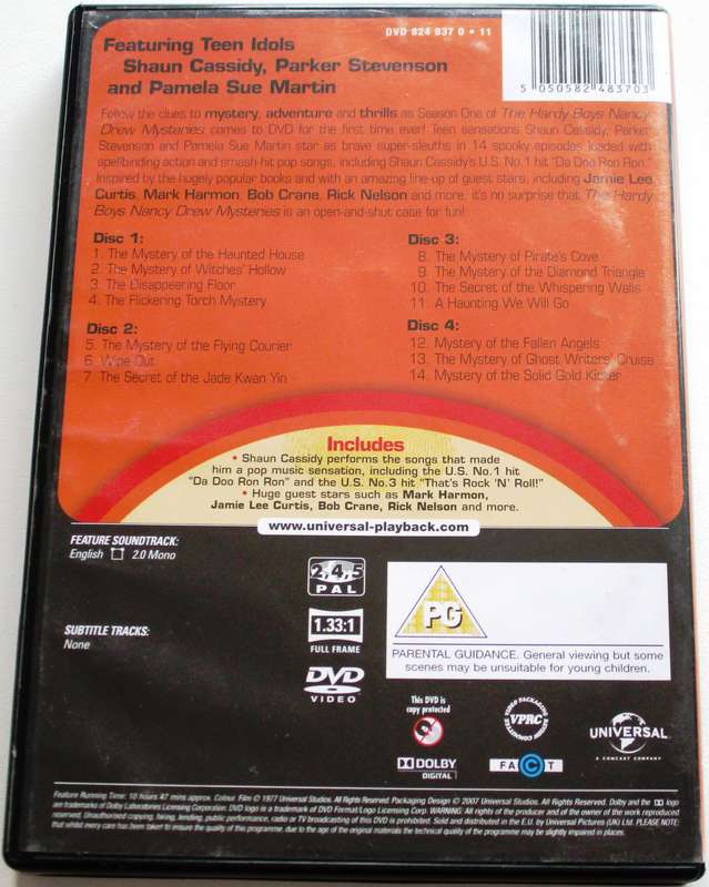 NANCY DREW + THE HARDY BOYS Mysteries Season 1 4xDVDs  [Box Set shelf]