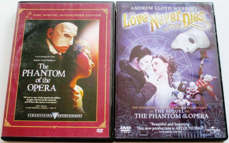THE PHANTOM AND THE OPERA 2xDVD + LOVE NEVER DIES Andrew Lloyd Webber DVD  [Box Set shelf]
