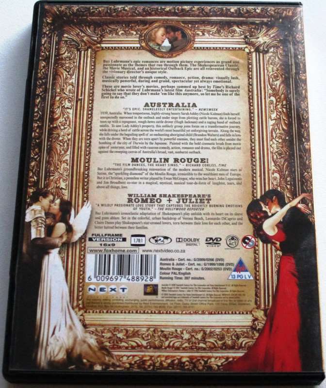 AUSTRALIA + MOULIN ROUGE + ROMEO+JULIET 3xDVD  [Box Set shelf]