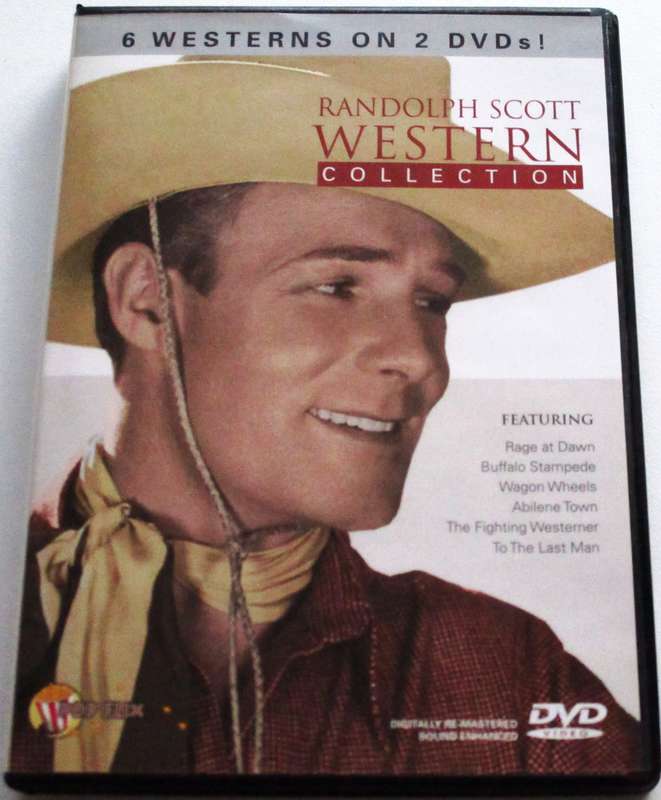 RANDOLPH SCOTT WESTERN COLLECTION 6 Westerns on 2 DVDs  [Box Set shelf]