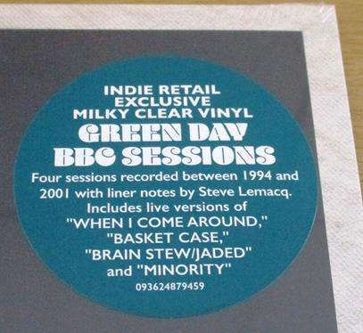 GREEN DAY BBC Sessions MILKY CLEAR 2xLP Vinyl Record