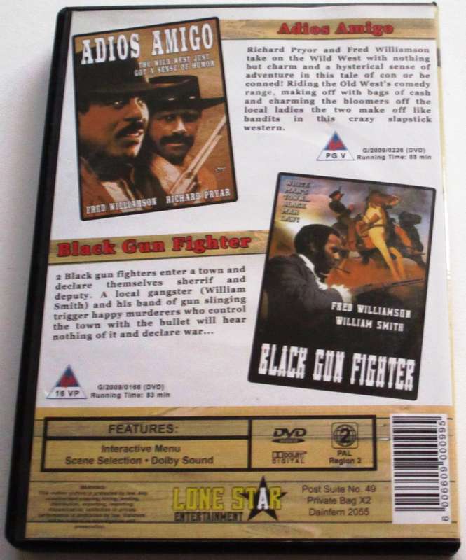 THE SPAGHETTI WESTERN COLLECTION Adios Amigo + Black Gun Fighter  2xDVD  [Box Set shelf]