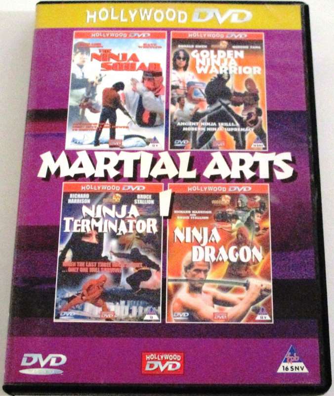 MARTIAL ARTS 4 FILM: Ninja Squad+Golden Ninja Warrior+Ninja Terminator+Ninja Dragon [Box Set shelf]