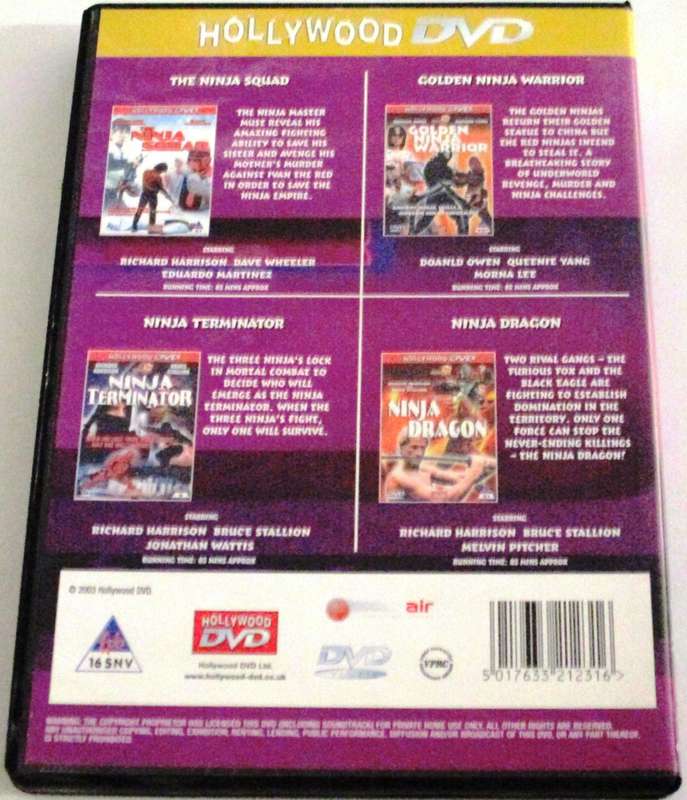 MARTIAL ARTS 4 FILM: Ninja Squad+Golden Ninja Warrior+Ninja Terminator+Ninja Dragon [Box Set shelf]