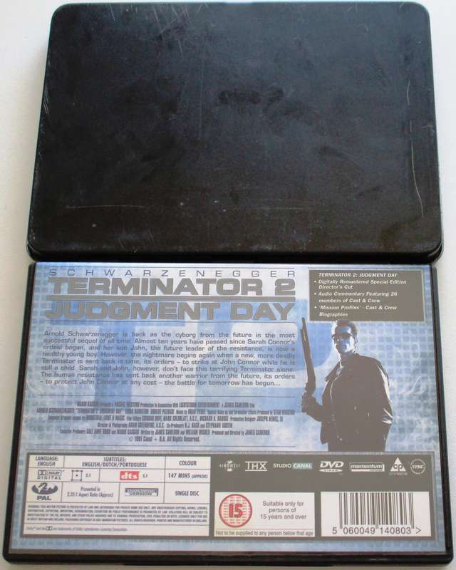 TERMINATOR 2 Arnold Schwarzenegger Ltd Black Tin Edition CD [Box Set shelf]