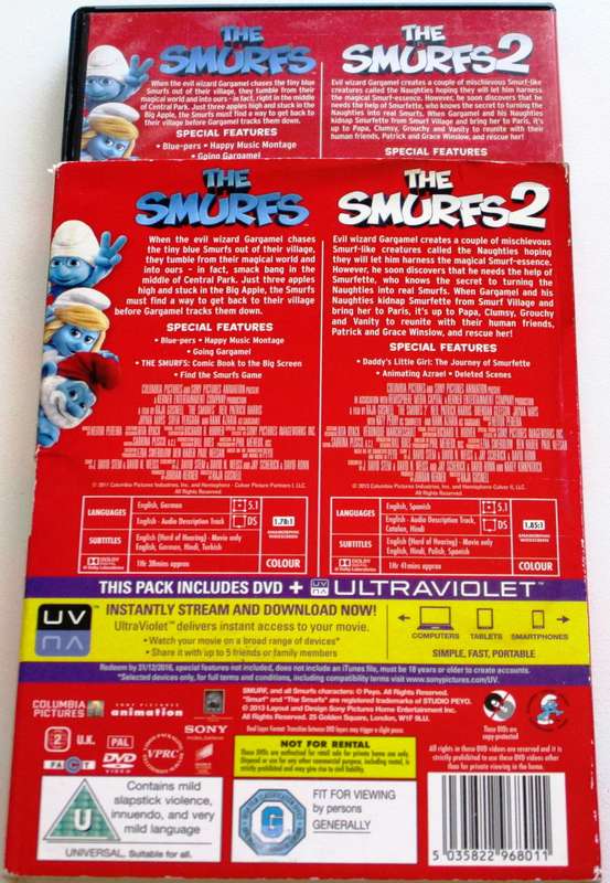 THE SMURFS + THE SMURFS 2 Double pack DVD [Box Set shelf]