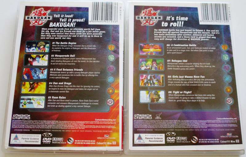 BAKUGAN Battle Brawlers Vol.1 + 2  2xDVD [Box Set shelf]