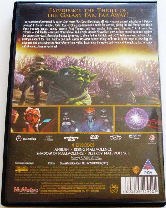 STAR WARS CLONE COMMANDOS + CLONE WARS A GALAXY DIVIDED 2xDVD [Box Set shelf]