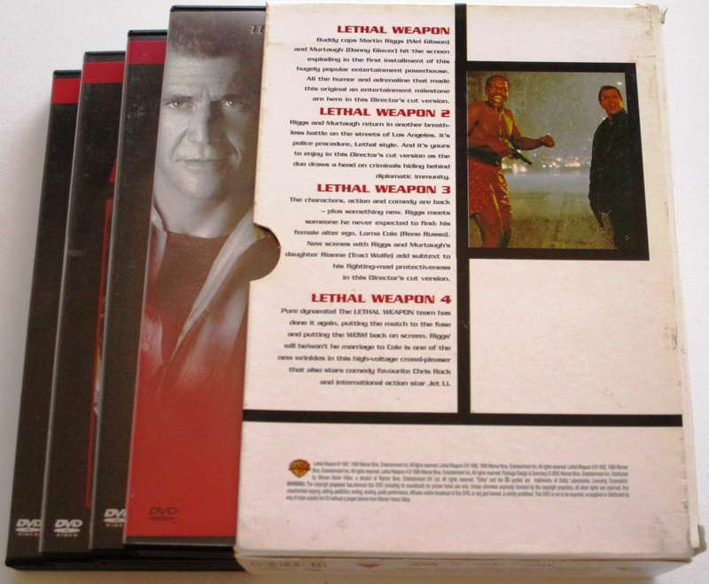 LETHAL WEAPON 4 Film Collection 4xDVD BOX SET [Box Set shelf]