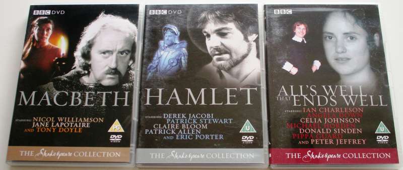 BBC HAMLET + MACBETH + ALL'S WELL THAT ENDS WELL 2xDVDs [Box Set shelf]