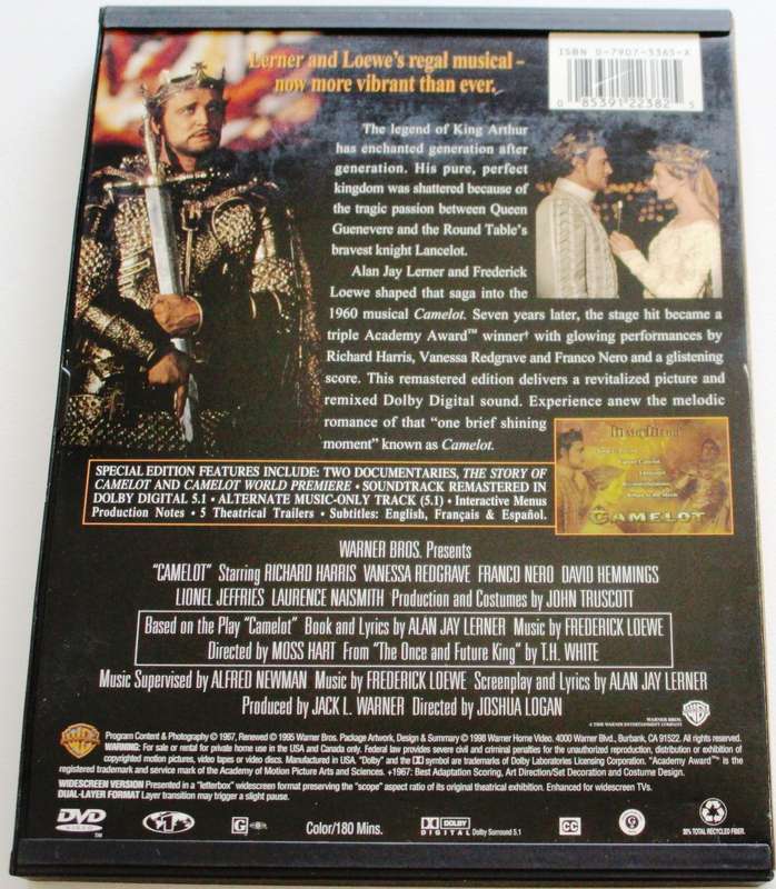 CAMELOT Special Edition DVD [Box Set shelf]