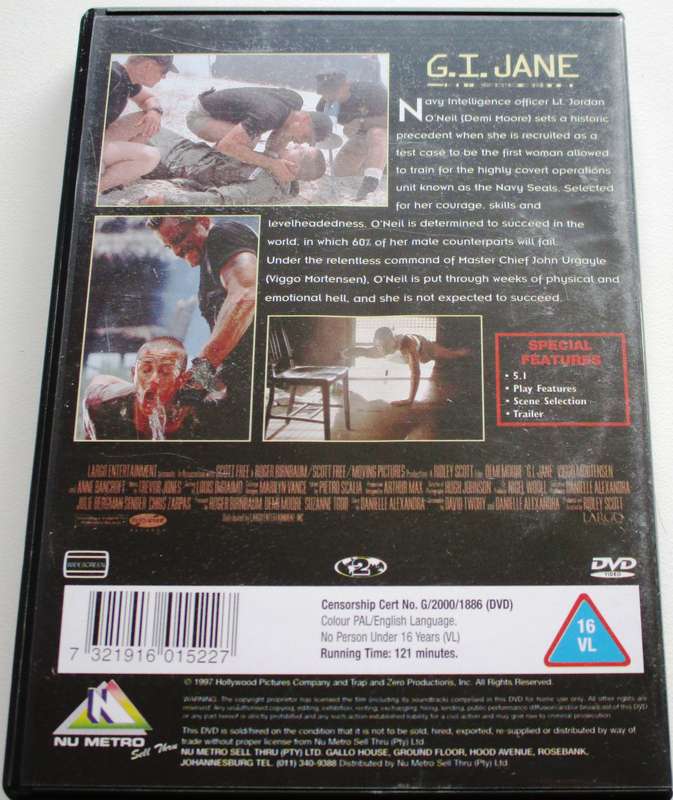 G.I. JANE DVD Demi Moore [Box Set shelf]
