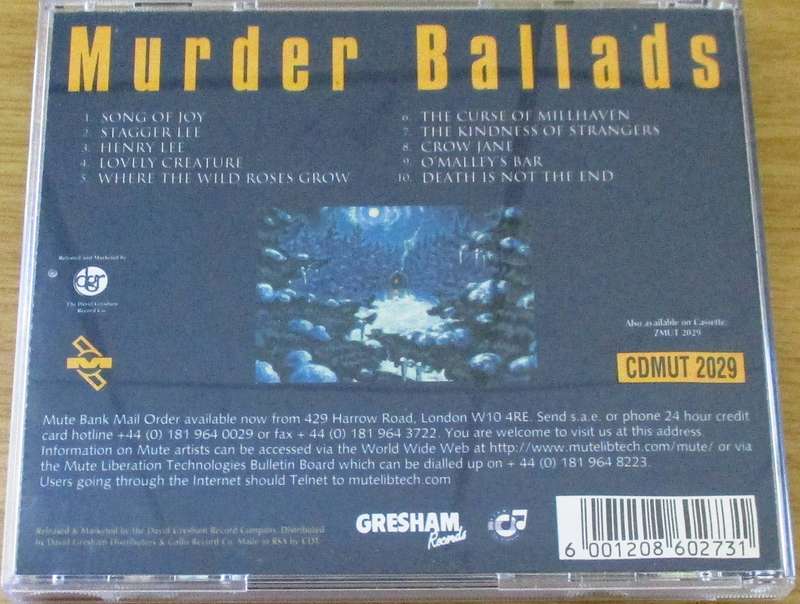 NICK CAVE AND THE BAD SEEDS Murder Ballads CD [Gx12]