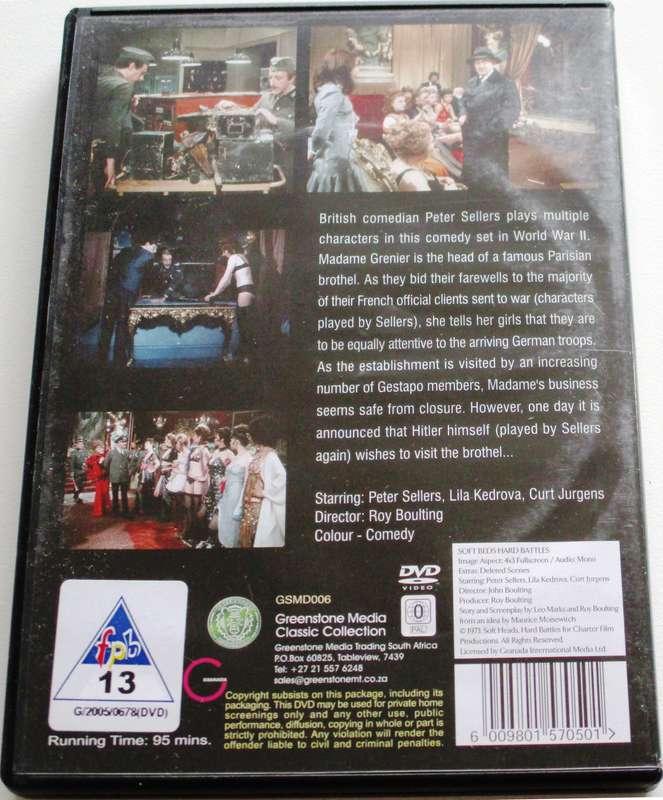 SOFT BEDS HARD BATTLES DVD Peter Sellers [Box Set shelf]