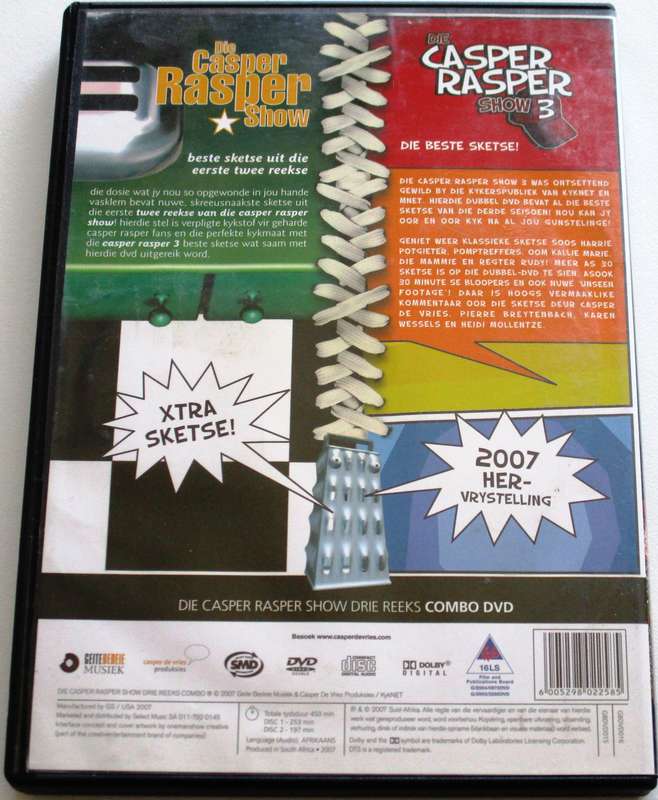 DIE CASPER RASPER SHOW 1 + 3  2xDVD  [SA Afrikaans shelf]