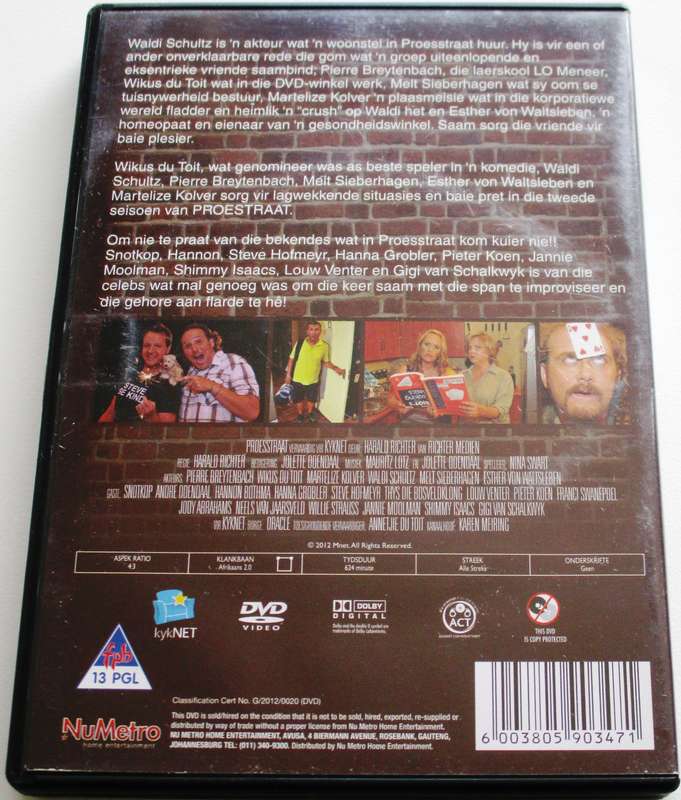 PROESSTRAAT Seisoen 2   3xDVD [SA Afrikaans shelf]