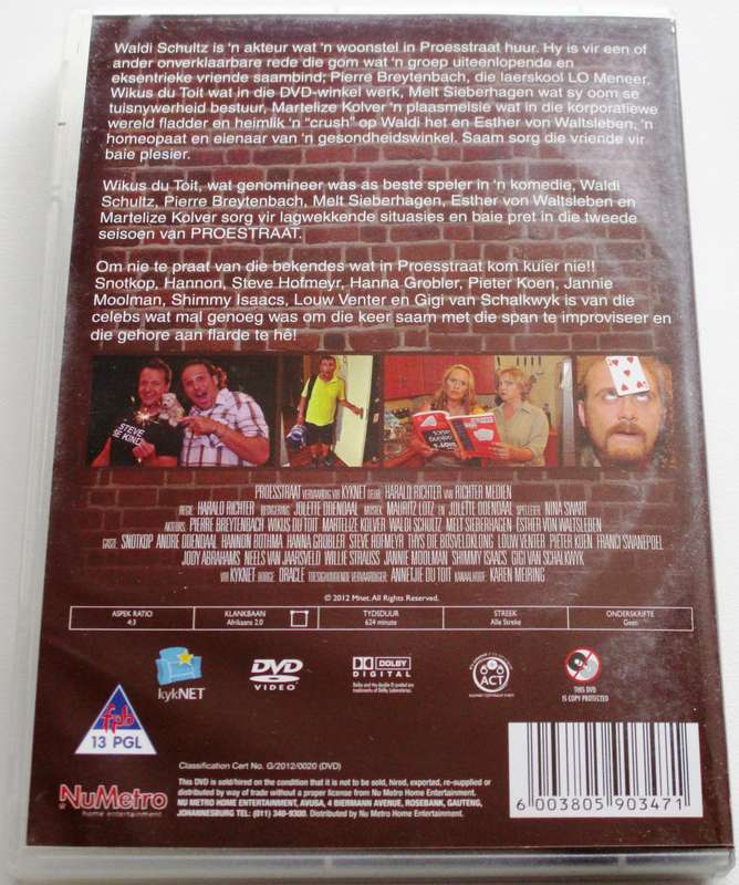 PROESSTRAAT Seisoen 2   3xDVD [SA Afrikaans shelf]