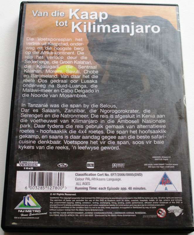 VOETSPORE 3 Van Kaap to Kilamanjaro 4xDVD [SA Afrikaans shelf]