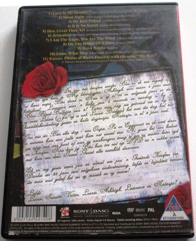 BLES BRIDGES Journey to the Promised Land DVD [SA Afrikaans shelf]