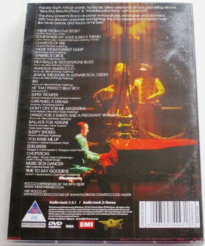 ROCCO DE VILLIERS Beautiful Piano DVD [SA Afrikaans shelf]