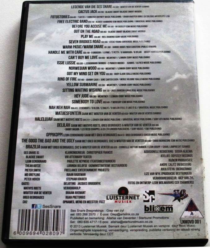 SES SNARE Live met Mathys Roets Wouter van de Venter etc DVD [SA Afrikaans shelf]