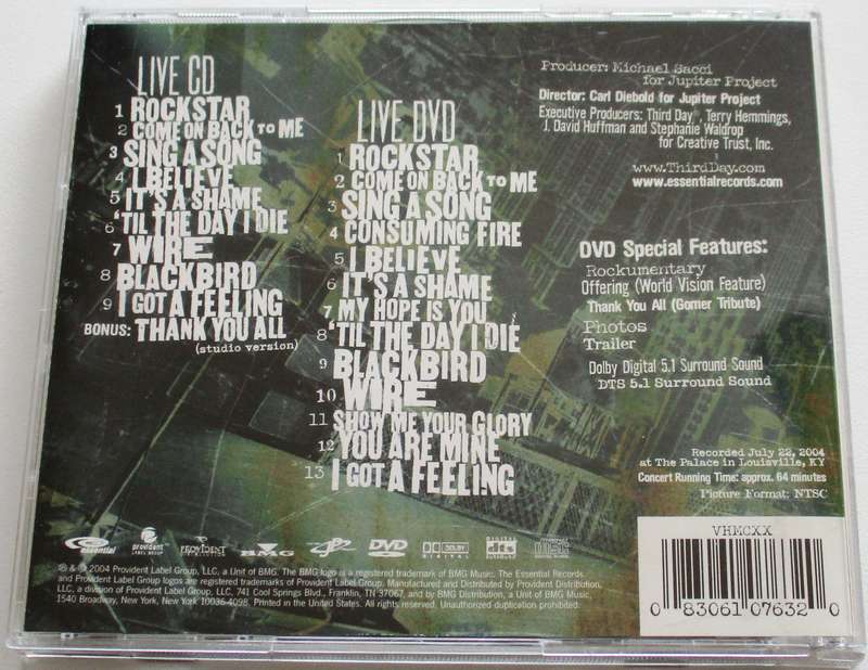CHRISTIAN ROCK/METAL: THIRD DAY Live Wire CD+DVD [BB SHELF C/R/M]