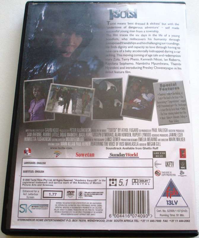 TSOTSI Double Disc DVD [SA Shelf]