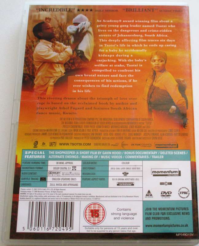 TSOTSI DVD [SA Shelf]