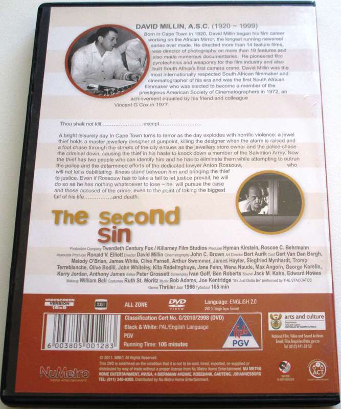THE SECOND SIN DVD [SA Shelf]