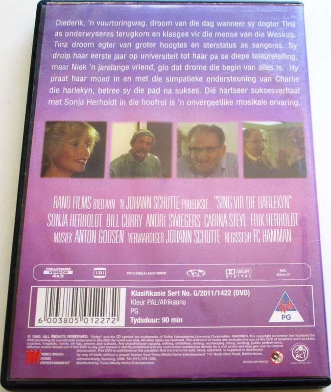 SING VIR HARLEKYN DVD [SA Shelf]