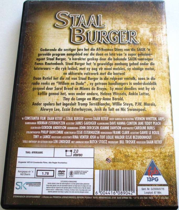 STAAL BURGER DVD [SA Shelf]