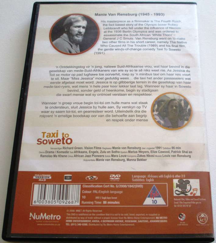 TAXI TO SOWETO DVD [SA Shelf]