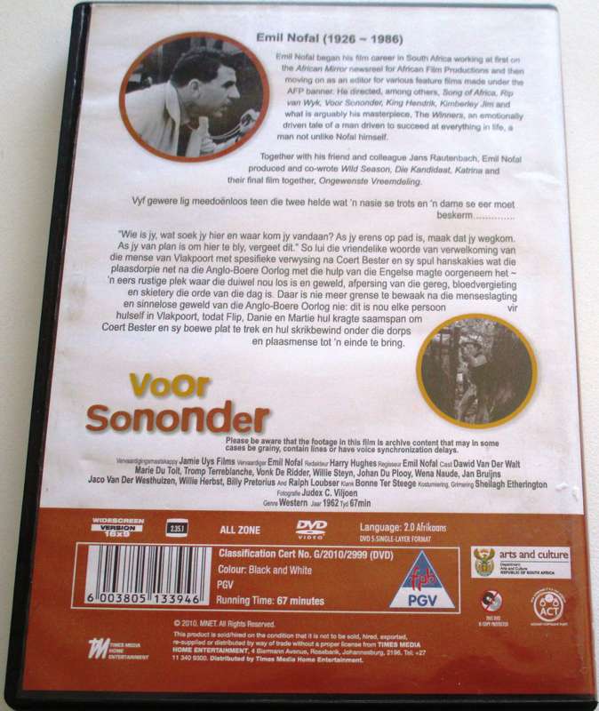 VOOR SONONDER DVD [SA Shelf]