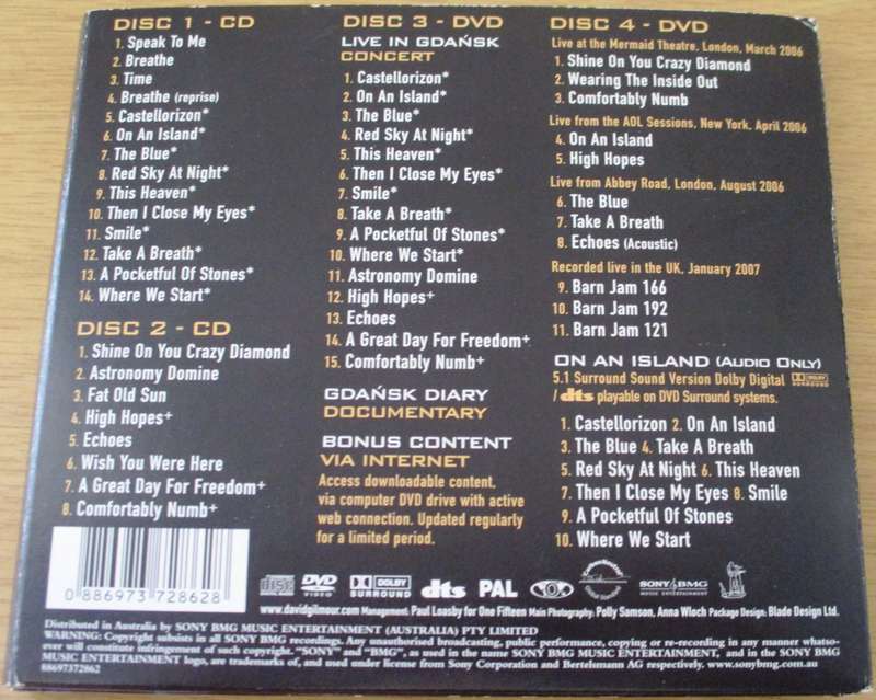 DAVID GILMOUR Live in Gdansk 2xCD + 2xDVD